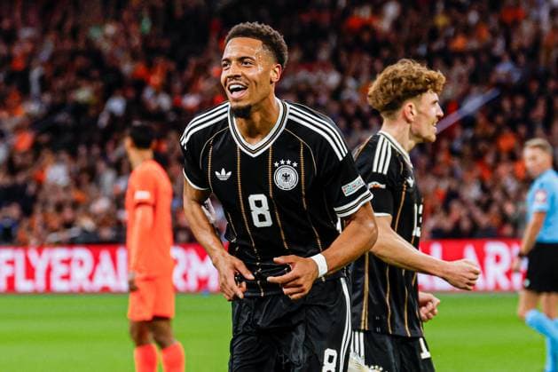 AMSTERDAM - Felix Nmecha of Germany celebrates his team s first goal during the UEFA Nations League match between the Netherlands and Germany at the Johan Cruijff ArenA on September 24, 2026, in Amsterdam, the Netherlands. MARCEL TER BALS ANP UEFA Nations League 2026 27 xVIxANPxSportx xMarcelxterxBalsxIVx 569967950 originalFilename: 569967950.jpg