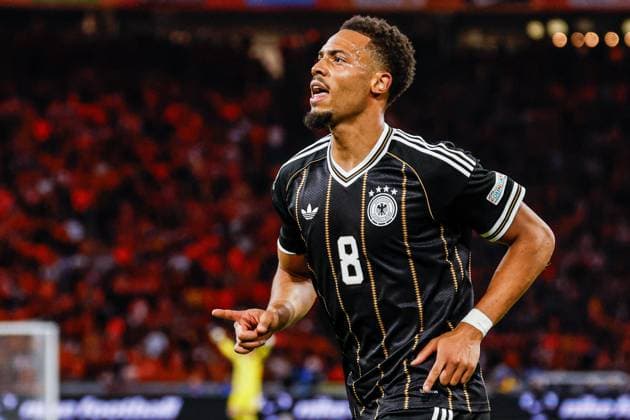 AMSTERDAM - Felix Nmecha of Germany celebrates his team s first goal during the UEFA Nations League match between the Netherlands and Germany at the Johan Cruijff ArenA on September 24, 2026, in Amsterdam, the Netherlands. MARCEL TER BALS ANP UEFA Nations League 2026 27 xVIxANPxSportx xMarcelxterxBalsxIVx 569967965 originalFilename: 569967965.jpg
