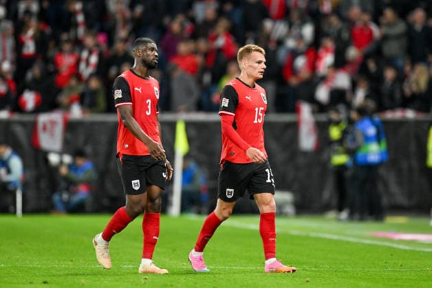 September 24, 2026, Oberoesterreich Arena Linz, AUT, UEFA Nations League 2026–27 Group B: Austria vs. Israel; pictured: Kevin Danso (AUT), Philipp Lienhart (AUT) UEFA Nations League 2026–27 Group B match between Austria and Israel in Linz, Austria, on September 24, 2026; Linz, Upper Austria, Austria