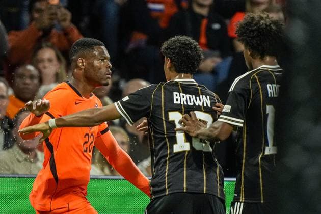 AMSTERDAM , 24-09-2026 , JohanCruyff Arena , season 2026 2027 , UEFA Nations League football , Match between The Netherlands and Germany , picture shows Netherlands player Denzel Dumfries Netherlands - Germany  x207513206x Copyright:
