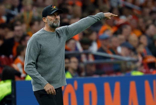 September 24, 2026, xjrdrx, Soccer, UEFA Nations League, Netherlands vs. Germany, Coach Jürgen Klopp, German National Soccer Team (DFB), giving instructions in Amsterdam
