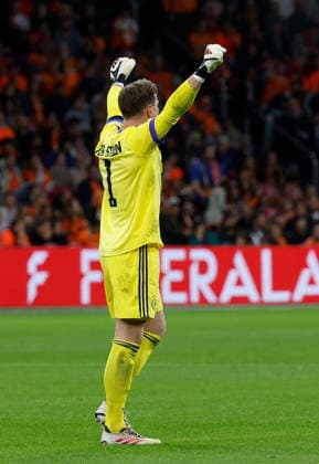 September 24, 2026, xjrdrx, Soccer, UEFA Nations League, Netherlands vs. Germany, Marc-André ter Stegen, German National Soccer Team (DFB), celebrating the goal, The goal celebration in Amsterdam