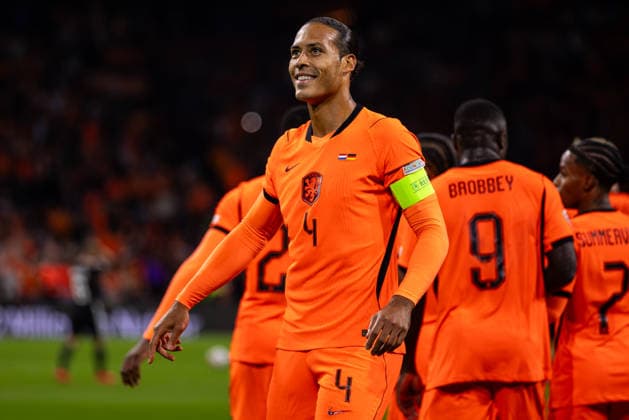 AMSTERDAM, NETHERLANDS - SEPTEMBER 24: Virgil van Dijk of Netherlands looks on after scoring a disallowed goal during the UEFA Nations League 2026 27 group phase match between Netherlands and Germany at Johan Cruijff ArenA on September 24, 2026 in Amsterdam, Netherlands.  Copyright: xRenexNijhuis MBxMediax
