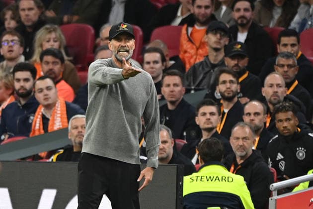 National Team Coach Juergen KLOPP Jürgen, GER, gives instructions to his players; gesturing; Netherlands NED, Germany GER; soccer; UEFA Nations League 2026–2027; Matchday 1, on September 24, 2026, at the Amsterdam Arena (Johan Cruyff Arena) in Amsterdam, Netherlands Â