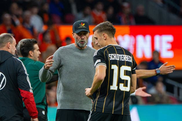 Soccer, Men s, 2026–27 Season, UEFA Nations League League A, Group 2, Matchday 1 in Amsterdam, Netherlands vs. Germany, from left: Coach Jürgen Klopp (Germany), Nico Schlotterbeck (Germany), September 24, 2026, Copyright: xMatthiasxKochx