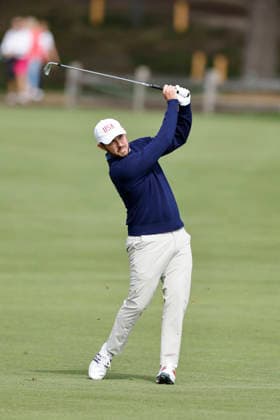 MEDINAH, IL - SEPTEMBER 24: Patrick Cantlay of the United States plays from the fairway at the first hole during Thursday s Four-ball matches on day one of the Presidents Cup 2026 on September 24, 2026 at Medinah Country Club in Medinah, Illinois. (Photo by Joe Robbins Icon Sportswire) GOLF: SEP 24 Presidents Cup EDITORIAL USE ONLY Icon573260924043