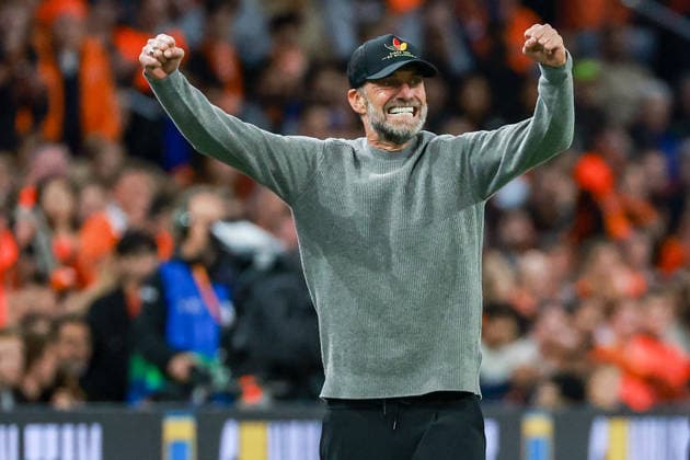 UEFA Nations League: Netherlands vs. Germany on September 24, 2026, at the Johan Cruyff Arena in Amsterdam. Coach Jürgen Juergen Jurgen Klopp. Germany celebrates and rejoices. MH