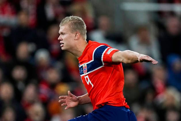 Soccer, Nations League, Norway vs. Denmark, Oslo, September 24, 2026. Norway s Erling Braut Haaland during the Nations League soccer match between Norway and Denmark at Ullevaal Stadium. Photo by Cornelius Poppe, NTB, Oslo, Norway. EDITORIAL USE ONLY. RESTRICTED USE FOR BETTING COMPANIES.  Copyright: xCorneliusxPoppex xNTBx