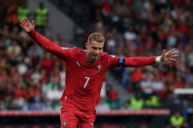 Lisbon, Portugal, September 24: David Brooks of Wales is seen celebrating after scoring a goal—he’s celebrating too early—during the UEFA Nations League 2026–27 League Phase Matchday 1 game between Portugal and Wales at Estádio José Alvalade on September 24, 2026, in Lisbon, Portugal Copyright: HMBxMedia JoaquimxFerreira