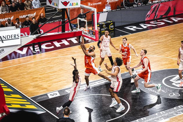 1st Basketball Bundesliga, easyCredit BBL, 2026–2027 Season, Men s Division, Regular Season, Matchday 2, September 24, 2026, RASTA Vechta vs. Bamberg Baskets, Llyod Pandy 2, RASTA Vechta making a layup at the RASTA Dome in Vechta, Lower Saxony, Germany