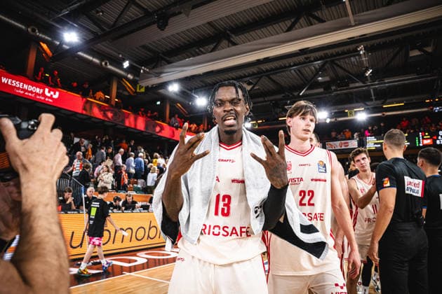 1st Basketball Bundesliga, easyCredit BBL, 2026–2027 Season, Men s Division, Regular Season, Matchday 2, September 24, 2026, RASTA Vechta, Bamberg Baskets, Trevon Scott, 13, BMA365, Bamberg Baskets after the game, Vechta, RASTA Dome, Lower Saxony, Germany