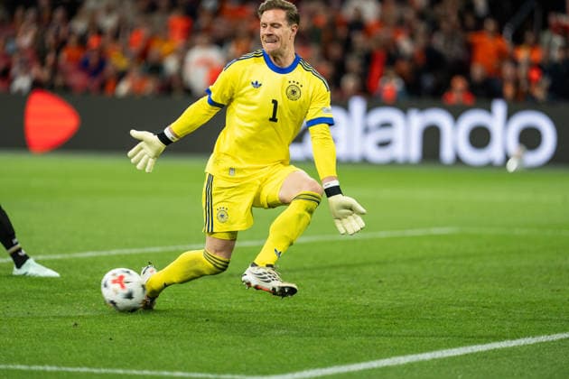 September 24, 2026, NED, UEFA Nations League 2026-27: Netherlands vs. Germany; Marc-André ter Stegen (Germany), No. 1, in action, saves the ball at the Johan Cruijff Arena in Amsterdam, Netherlands Copyright: xnordphotoxGmbHx xChristianxSchulzex