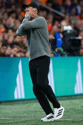 UEFA Nations League: Netherlands vs. Germany on September 24, 2026, at the Johan Cruyff Arena in Amsterdam; Coach Jürgen Juergen Jurgen Klopp of Germany reacts on the sideline MH