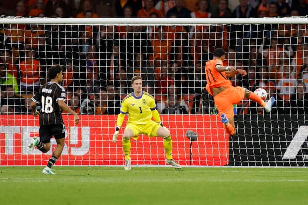 Cody Gakpo, Netherlands, scores the goal to tie the game at 1–1 and celebrates in the UEFA Nations League match between the Netherlands and Germany at the Johan Cruijff ArenA, Amsterdam, Netherlands, on September 24, 2026, in action during the UEFA Nations League match between the Netherlands and Germany at the Johan Cruijff ArenA, Amsterdam, Netherlands, on September 24, 2026 Copyright: HMBxMedia xHeikoxBecker