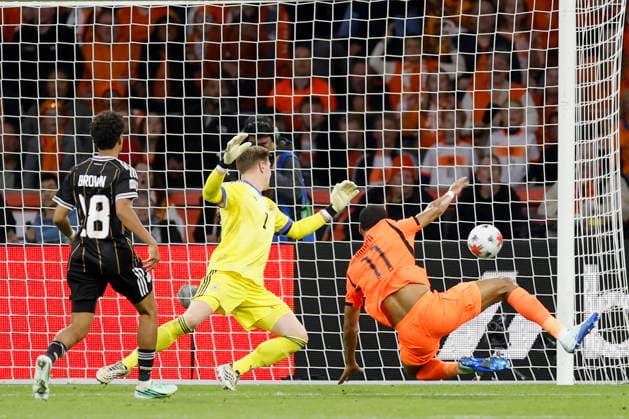Cody Gakpo, Netherlands, scores the goal to tie the game at 1–1 and celebrates in the UEFA Nations League match between the Netherlands and Germany at the Johan Cruijff ArenA, Amsterdam, Netherlands, on September 24, 2026, in action during the UEFA Nations League match between the Netherlands and Germany at the Johan Cruijff ArenA, Amsterdam, Netherlands, on September 24, 2026 Copyright: HMBxMedia xHeikoxBecker