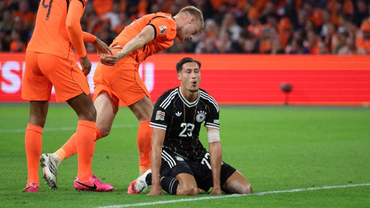 September 24, 2026, xrekx, Soccer UEFA Nations League, Netherlands vs. Germany, Younes Ebnoutalib, Germany disappoints, looks disappointed, dejected, Amsterdam