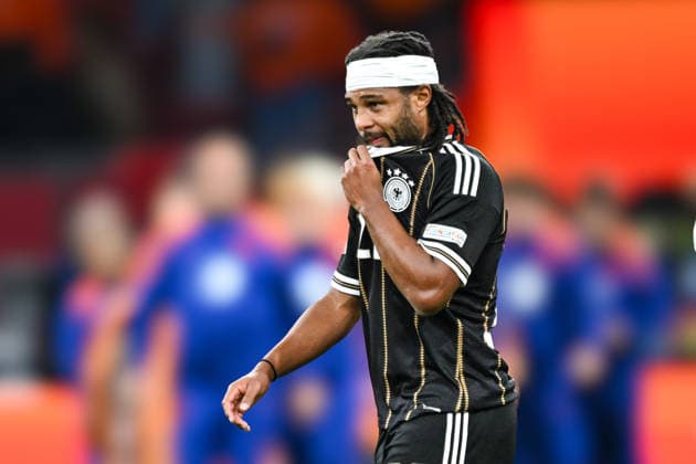 Serge Gnabry of Germany 20 caused the goal against on 1 1 24 09 2026 ¢ Soccer ¢ Nations League ¢ Netherlands vs. Germany, Johan Cruyff Arena, Amsterdam, North Holland, Germany Copyright: xpepphotox xHorstxMauelshagenx pep00321, pep_20260924_hm