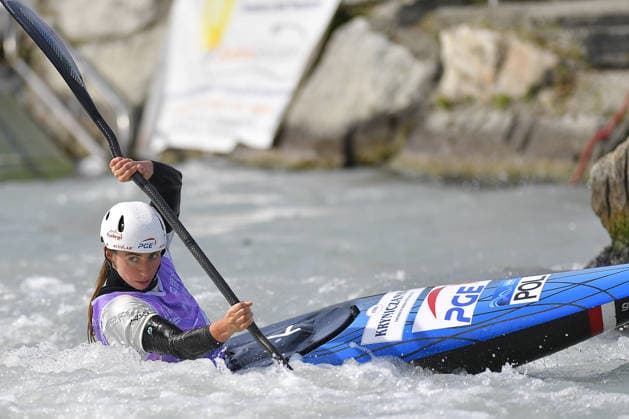 IPA88931833 - Ivrea, Italy, September 24, 2026 — 2026 Paddle Europe Slalom Championships: Kayak and Canoe Slalom at the Canoe Stadium in Ivrea. The APEL Emily Team (GER) in action during the 2026 Paddle Europe Slalom Championships Women s Kayak Teams Final  Copyright: xTonelloxAbozzi IPAxSportx xx IPA88931833