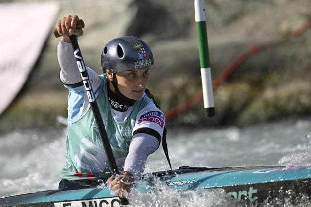OTHER - Paddle - 2026 Paddle Europe Slalom Championships Photo by IPA ABACAPRESS.COM88932293 - Ivrea, Italy, September 24, 2026 — 2026 Paddle Europe Slalom Championships: Kayak and Canoe Slalom at the Canoe Stadium in Ivrea. Elena MICOZZI of Team ITA in action during the 2026 Paddle Europe Slalom Championships Women’s Canoe Teams Final Ivrea Italy  Copyright: xIPAxSport ABACAx