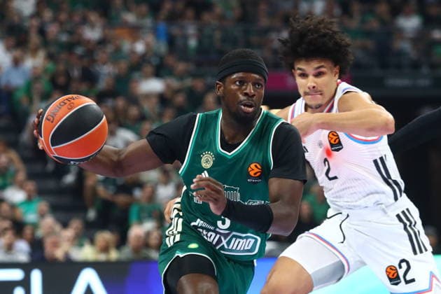 EuroLeague Basketball, Panathinaikos AKTOR Athens vs Paris Basketball - Sylvain Francisco, 3 of Panathinaikos AKTOR Athens in action against Nadir Hifi, 2 of Paris Basketball during the Euroleague regular season basketball match between Panathinaikos AKTOR Athens and Paris Basketball held at Telekom Center Athens, Greece, on September 25 2026 ATHENS Greece Copyright: xOnexInchxProductionsx 7097347