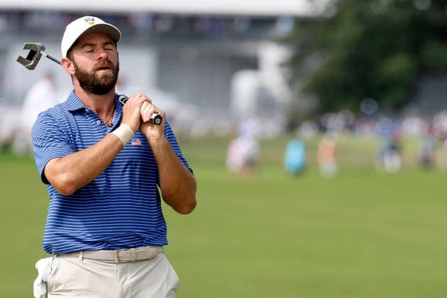 MEDINAH, IL - SEPTEMBER 24: Cameron Young of the United States reacts to a missed putt on the No. 5 green during the opening four ball session of the Presidents Cup, September 24, 2026, at Medinah Country Club in Medinah, Illinois. (Photo by Matthew Maxey Icon Sportswire) GOLF: SEP 24 Presidents Cup EDITORIAL USE ONLY Icon260924013