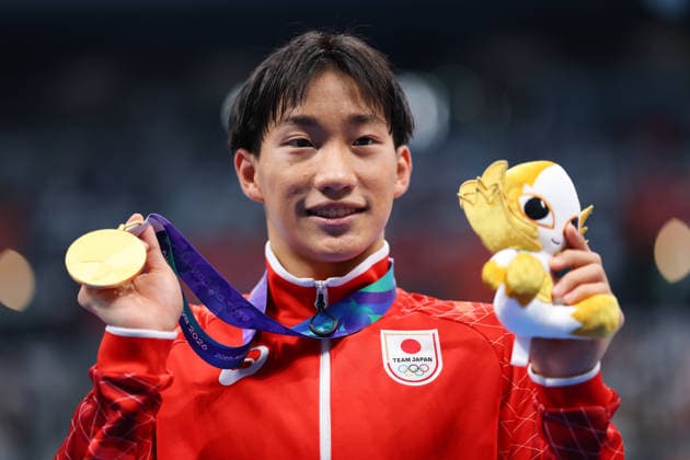 Shin Ohashi (JPN), SEPTEMBER 24, 2026 - Swimming : Men s 200m Breaststroke Medal Ceremony at Tokyo Aquatics Centre during the Asian Games Aichi-Nagoya 2026 in Tokyo, Japan. Noxthirdxpartyxsales  aflo_350532932 NaokixMoritax