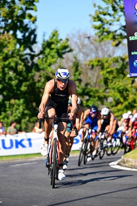 2026 World Triathlon Championship Finals Pontevedra Christian Ache of Germany is in action during the junior men race in 2026 World Triathlon Championship Finals Pontevedra at Pontevedra on September 24, 2026 in Pontevedra, Spain. Pontevedra Pontevedra Spain Copyright: xKaanxUcele PSxImagesxKaanxUcele PSxImagesx