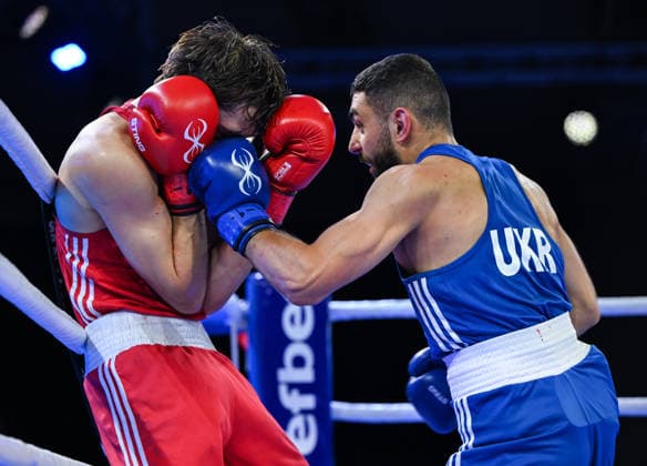 2026 European Boxing Elite Championship Sofia SOFIA, BULGARIA - SEPTEMBER 24: Hugo Grau (Red) of Franceand Elvin Aliev (Blue) of Ukraine during the Elite Men s 65kg Final match at the 2026 European Boxing Elite Championships at the Asics Arena Sports Hall in Sofia, Bulgaria, on September 24, 2026. Sofia Bulgaria  Copyright: xArturxWidakx originalFilename:widak-2026euro260924_np8Xn.jpg