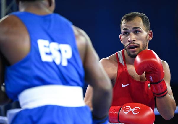2026 European Boxing Elite Championship Sofia SOFIA, BULGARIA - SEPTEMBER 24: Radoslav Rosenov (Red) of Bulgaria during his Elite Men s 60kg Semifinal match against Ewart Andres Marin Hernandez (Blue) of Spain at the 2026 European Boxing Elite Championships at the Asics Arena Sports Hall in Sofia, Bulgaria, on September 24, 2026. Sofia Bulgaria  Copyright: xArturxWidakx originalFilename:widak-2026euro260924_npNyO.jpg