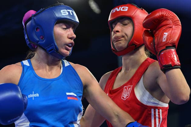 2026 European Boxing Elite Championship Sofia SOFIA, BULGARIA - SEPTEMBER 24: Iuliia Chumgalakova (Blue) of Russia and Hanna Okhota (Red) of Ukraine during their Elite Women s 48kg Final match at the 2026 European Boxing Elite Championships at the Asics Arena Sports Hall in Sofia, Bulgaria, on September 24, 2026. Sofia Bulgaria  Copyright: xArturxWidakx originalFilename:widak-2026euro260924_npUxx.jpg