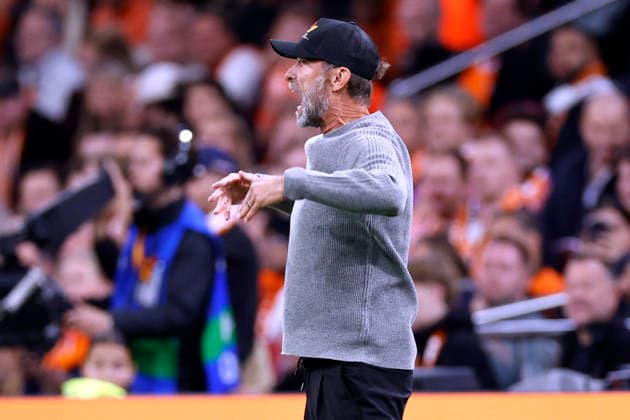 KLOPP Juergen, Head Coach of Team Germany, UEFA Nations League 2026–2027, Netherlands vs. Germany 1–1 on September 24, 2026, in Amsterdam. DFL regulations prohibit any use of photographs as image sequences and or quasi-video. Copyright: xLacixPerenyix