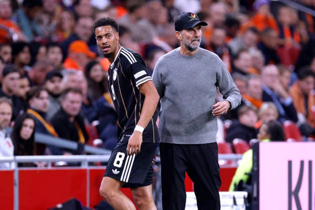KLOPP, Jürgen, head coach of Team Germany, during the substitution of goal scorer NMECHA, Felix, in the 2026–2027 UEFA Nations League match between the Netherlands and Germany (1–1) on September 24, 2026, in Amsterdam. DFL regulations prohibit any use of photographs as IMAGE SEQUENCES and or QUASI-VIDEO Copyright: xLacixPerenyix