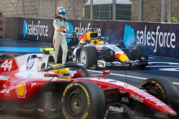 AZERBAIJAN, BAKU - SEPTEMBER 24, 2026: Racing Bulls driver Arvid Lindblad is seen after an accident during the 2026 Formula One Azerbaijan Grand Prix at the Baku City Circuit 2026 Formula One Azerbaijan Grand Prix  - ZUMAt113 20260924_zaa_t113_518 Copyright: xDanilxAikinx