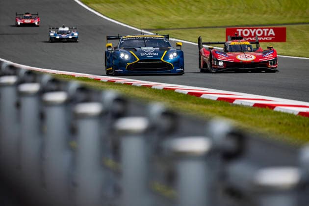 FIA WEC - 6 HOURS OF FUJI 2026 23 ADAM Jonny (gbr), BARRICHELLO Eduardo (bra), NEWELL Gray (usa), Heart of Racing Team, Aston Martin Vantage AMR GT3 Evo 23, LM GT3, 50 FUOCO Antonio (ita), MOLINA Miguel (spa), NIELSEN Nicklas (dnk), Ferrari AF Corse, Ferrari 499P 50, Hypercar, action during the 6 Hours of Fuji 2026, 6th round of the 2026 FIA World Endurance Championship, from September 25 to 27, 2026 on the Fuji Speedway in Oyama, Shizuoka, Japan - OyamaJapan  Copyright: xJULIENxDELFOSSEx