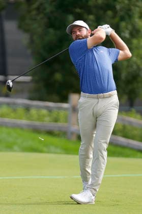 MEDINAH, IL - SEPTEMBER 24: Cameron Young of the United States watches his tee shot on No. 6 during the opening four ball session of the Presidents Cup, September 24, 2026, at Medinah Country Club in Medinah, Illinois. (Photo by Matthew Maxey Icon Sportswire) GOLF: SEP 24 Presidents Cup EDITORIAL USE ONLY Icon260924093