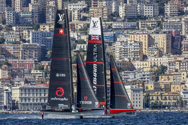 OTHER - Sailing - The Louis Vuitton 38th America s Cup Preliminary Regatta in Naples Photo by IPA ABACAPRESS.COM88925320 - A general view of the AC 40 on the first day of the preliminary regatta for the 38th Louis Vuitton America s Cup in the Gulf of Naples, Campania, Italy, on September 24, 2026. The Naples preliminary regatta gives the competing teams their first opportunity to test their AC40 one-design yachts ahead of the 38th America s Cup, which will be held in Naples in 2027. Napoli Italy  Copyright: xIPAxSport ABACAx