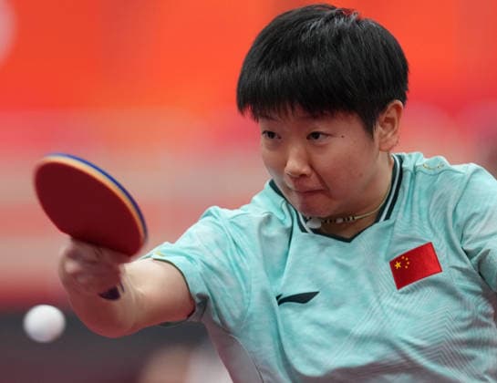 (260925) -- TOYOTA, Sept. 25, 2026 -- Sun Yingsha of China competes during the women s singles round 2 match of Table tennis, Tischtennis against Maryam Ali of Qatar at the 20th Asian Games Aichi-Nagoya 2026 in Toyota of Aichi Prefecture, Japan, Sept. 25, 2026. ) (SP)JAPAN-TOYOTA-ASIAN GAMES-TABLE TENNIS-WOMEN S SINGLES CheongxKamxKa 