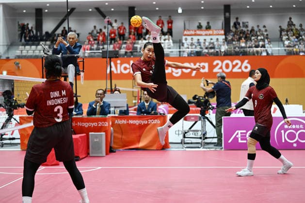 Indonesia team group, Mannschaftsbild, Totale (IDN), SEPTEMBER 25, 2026 - Sepaktakraw : Women s Team Regu Bronze Medal Match at Nagoya City Mizuho Park Gymnasium during the Asian Games Aichi-Nagoya 2026 in Aichi, Japan.  aflo_350758039 KenjiroxMatsuox
