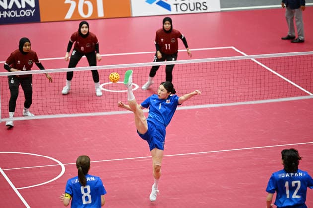Nagisa Makio (JPN), SEPTEMBER 25, 2026 - Sepaktakraw : Women s Team Regu Bronze Medal Match at Nagoya City Mizuho Park Gymnasium during the Asian Games Aichi-Nagoya 2026 in Aichi, Japan. Noxthirdxpartyxsales  aflo_350757937 KenjiroxMatsuox