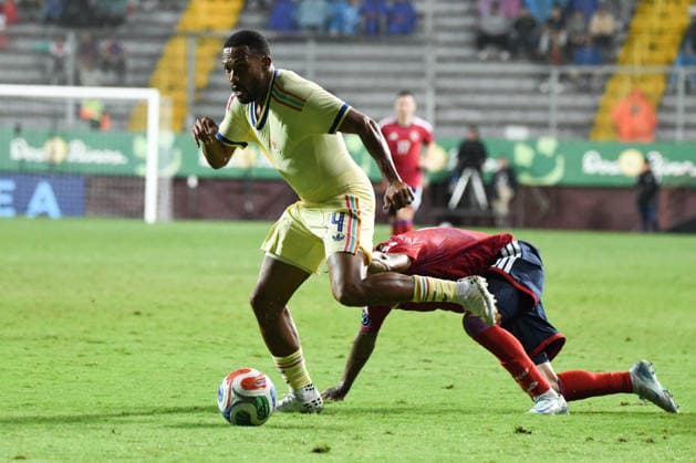 Costa Rica national team, Nationalteam against Curacao National Team. 2026 2027 Concacaf Nations League A match. Curacao National Team Team striker, Kenji Gorre (14), in action during the match played between the National Teams of Costa Rica and Curacao. 2026 2027 Concacaf Nations League League A, Group A. 24.09.26. Ricardo Saprissa Stadium, Tibas, San Jose, Costa Rica. Photo Jose Campos PMEimages San Jose San Jose Costa Rica Copyright: xJosexCamposx xPMEimagesx