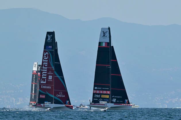 2026 Americas Cup Preliminary Regatta Sailing Day 1 Sep 24th 24th Sep 2026; Race Village, Naples, Italy; Americas Cup Preliminary Regatta Sailing Day 1; Emirates Team New Zealand Team, Luna Rossa Team Naples Campania Italy Copyright: xRobertoxRamacciax