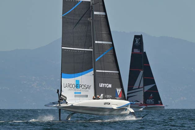 2026 Americas Cup Preliminary Regatta Sailing Day 1 Sep 24th 24th Sep 2026; Race Village, Naples, Italy; Americas Cup Preliminary Regatta Sailing Day 1; La Roche-Posay Racing Team Team Naples Campania Italy Copyright: xRobertoxRamacciax