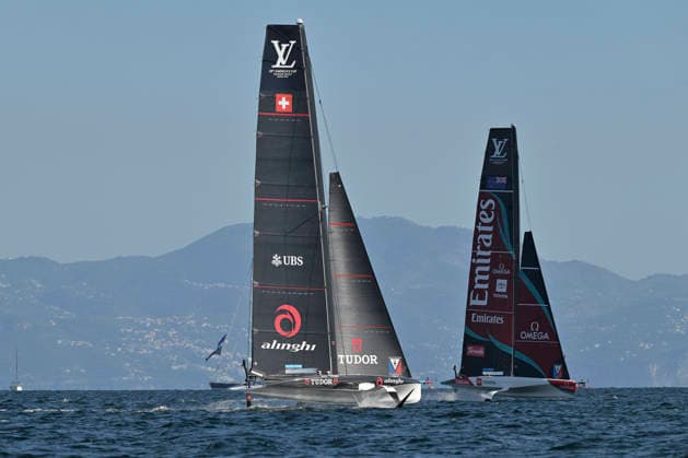 2026 Americas Cup Preliminary Regatta Sailing Day 1 Sep 24th 24th Sep 2026; Race Village, Naples, Italy; Americas Cup Preliminary Regatta Sailing Day 1; Tudor Team Alinghi Team Naples Campania Italy Copyright: xRobertoxRamacciax