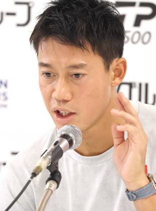 September 25, 2026, Tokyo, Japan - Japanese tennis player Kei Nishikori speaks before press for the Japan Open tennis tournament at the Ariake Coliseum in Tokyo on Friday, September 25, 2026. Nishikori will close his professional carrier after this season. (photo by Yoshio Tsunoda AFLO) Noxthirdxpartyxsales  0867801654st YoshioxTsunodax