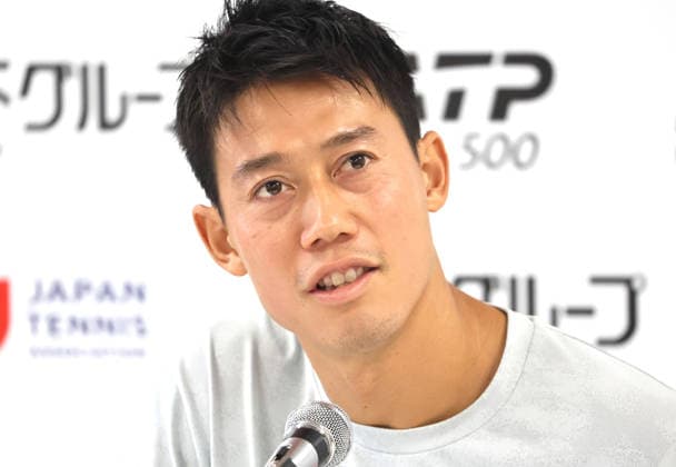 September 25, 2026, Tokyo, Japan - Japanese tennis player Kei Nishikori speaks before press for the Japan Open tennis tournament at the Ariake Coliseum in Tokyo on Friday, September 25, 2026. Nishikori will close his professional carrier after this season. (photo by Yoshio Tsunoda AFLO) Noxthirdxpartyxsales  0867801661st YoshioxTsunodax
