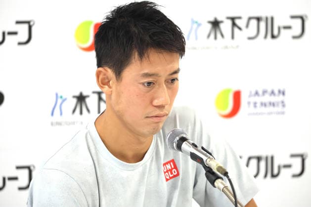 September 25, 2026, Tokyo, Japan - Japanese tennis player Kei Nishikori speaks before press for the Japan Open tennis tournament at the Ariake Coliseum in Tokyo on Friday, September 25, 2026. Nishikori will close his professional carrier after this season. (photo by Yoshio Tsunoda AFLO) Noxthirdxpartyxsales  0867801668st YoshioxTsunodax