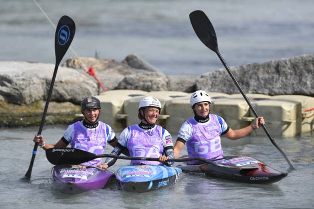 OTHER - Paddle - 2026 Paddle Europe Slalom Championships Photo by IPA ABACAPRESS.COM88931834 - Ivrea, Italy, September 24, 2026—Paddle Europe Slalom Championships 2026: Kayak and Canoe Slalom at the Canoe Stadium in Ivrea—Lucia PISTONI, Stefanie HORN, Agata SPAGNOL Team ITA in action during the 2026 Paddle Europe Slalom Championships Women’s Kayak Teams Final—Gold medal Ivrea Italy  Copyright: xIPAxSport ABACAx