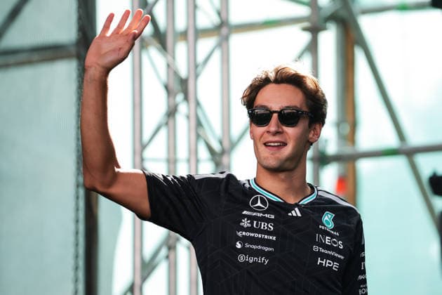 F1 - AZERBAIJAIN GRAND PRIX 2026 RUSSELL George (gbr), Mercedes AMG F1 Team W17, portrait during the 2026 Formula 1 Azerbaijan Grand Prix, 15th round of the 2026 Formula One World Championship, WM, Weltmeisterschaft from September 24 to 26, 2026 on the Baku City Circuit, in Baku, Azerbaijan - BakuAzerbaijan  Copyright: xEricxAlonsox