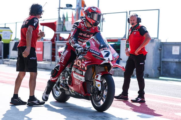 Iker Lecuona of Aruba.it Racing - Ducati with Ducati Panigale V4R seen during Free Practice 1 of SBK Round 10 EICMA Italian Round. Cremona Italy Copyright: xBEAUTIFULxSPORTS Carabellix