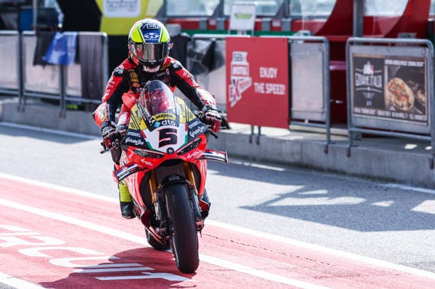 Yari Montella of Barni Spark Racing Team with Ducati Panigale V4R seen during Free Practice 1 of SBK Round 10 EICMA Italian Round. Cremona Italy Copyright: xBEAUTIFULxSPORTS Carabellix